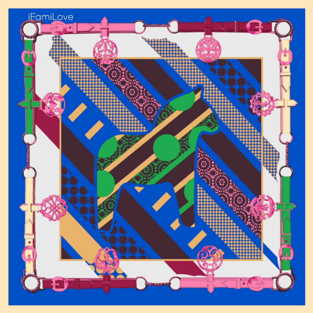 Colorful Pony Whimsy Silk Scarf