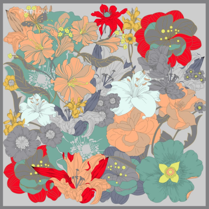 Summer Bloom Silk Scarf