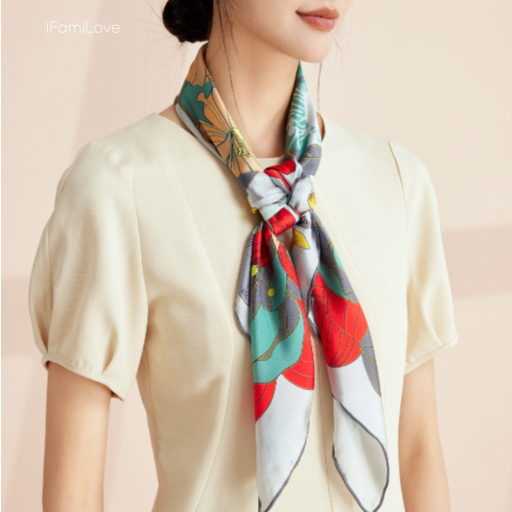 Summer Bloom Silk Scarf