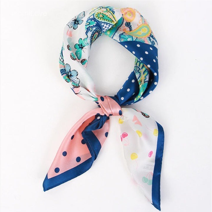 Colorful Striped Butterfly Silk Scarf