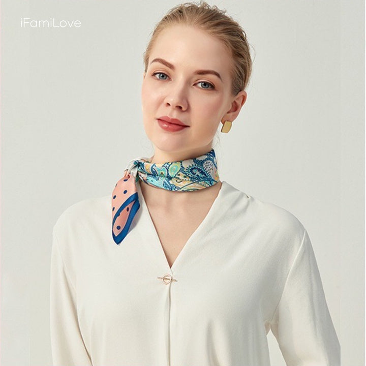 Colorful Striped Butterfly Silk Scarf