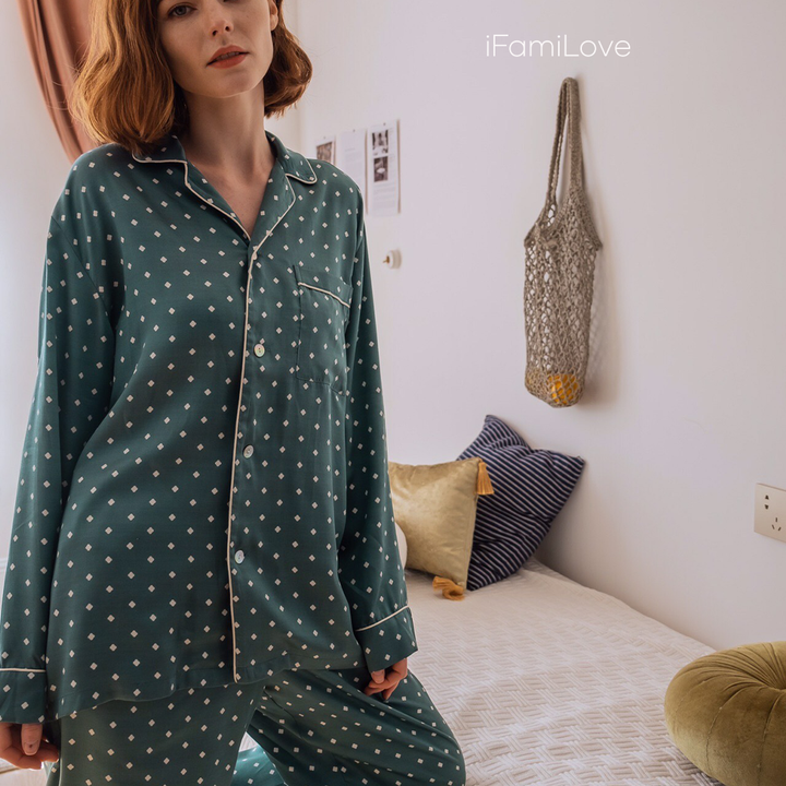 Silky Tencel Ladies Pajamas Sets