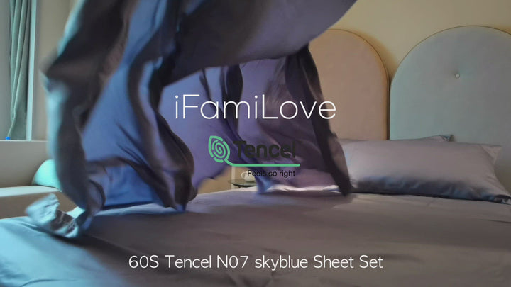 TENCEL™ Bedding Fitted Sheet-Blue