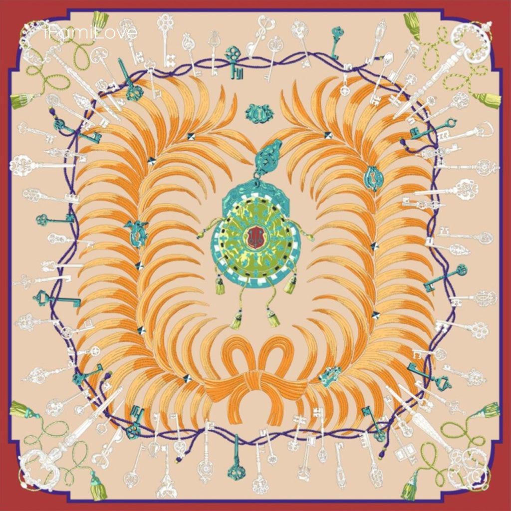 Chic Floral Square Silk Scarf