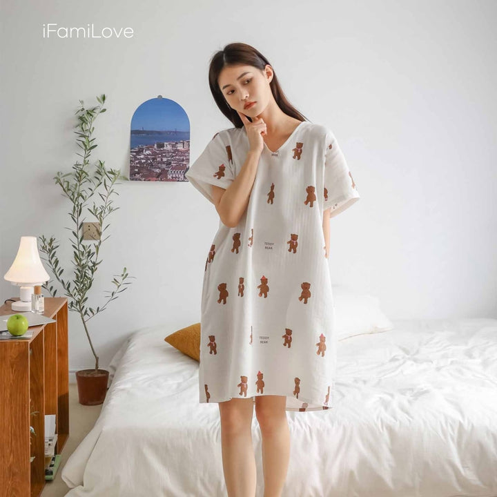 Classic Relaxed Cotton Ladies Night Skirt
