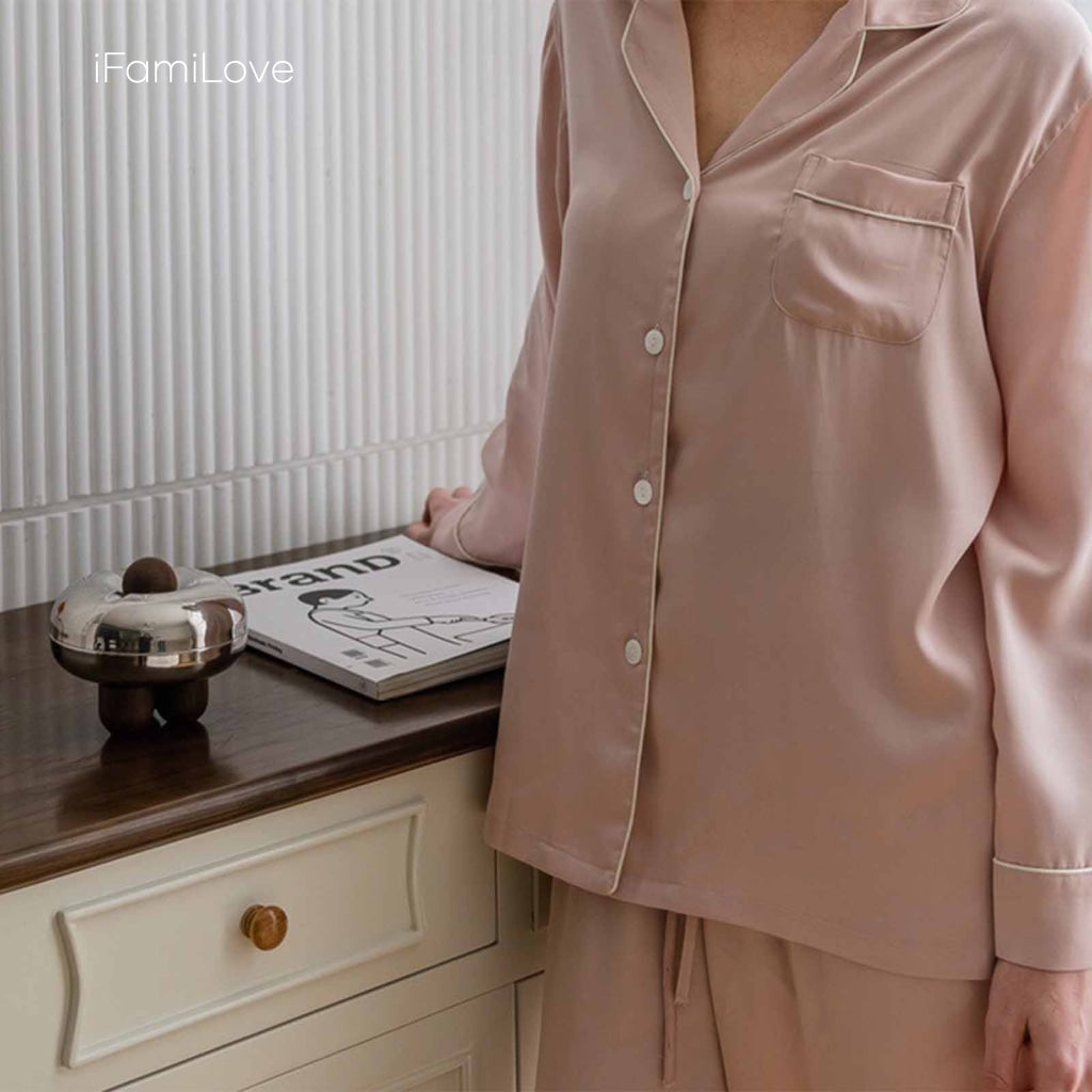 Silky Tencel Ladies Pajamas Sets