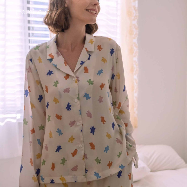 Silky Tencel Ladies Pajamas Sets