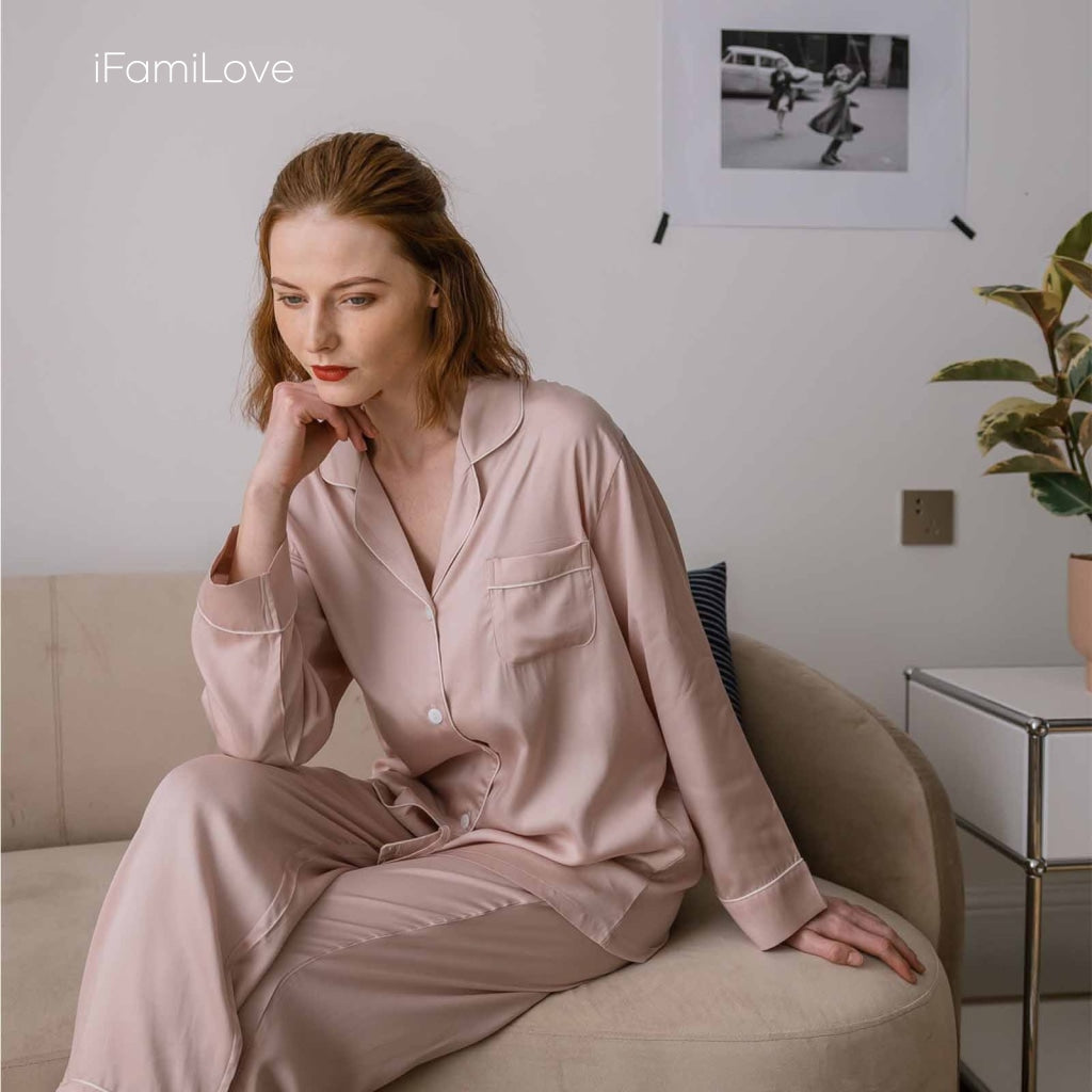 Silky Tencel Ladies Pajamas Sets