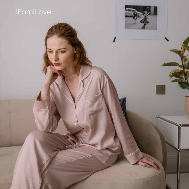 Silky Tencel Ladies Pajamas Sets