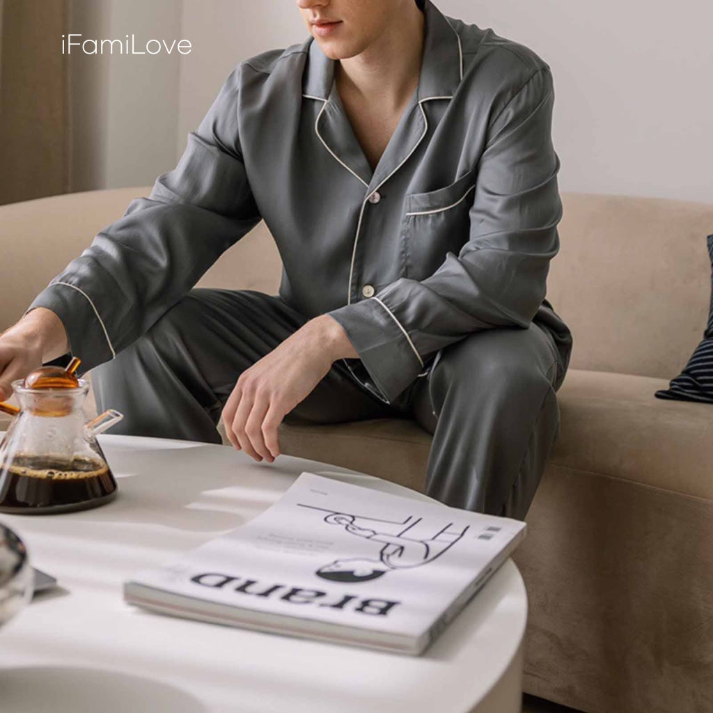 Silky Tencel Mens Pajamas Sets
