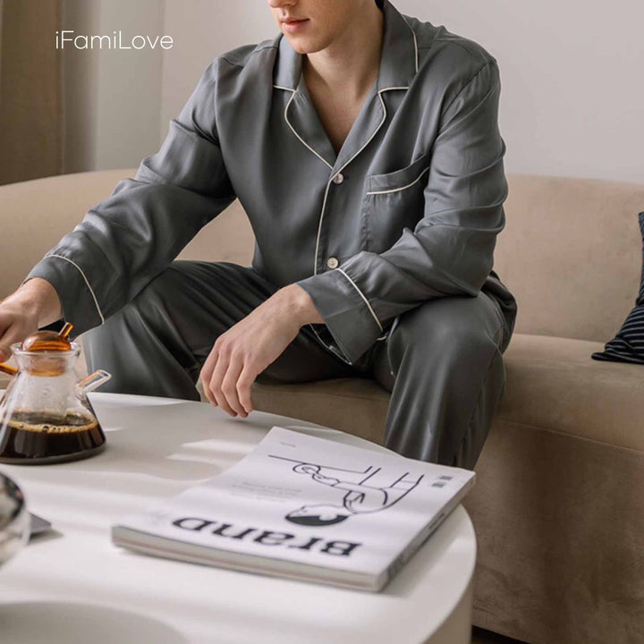 Silky Tencel Mens Pajamas Sets
