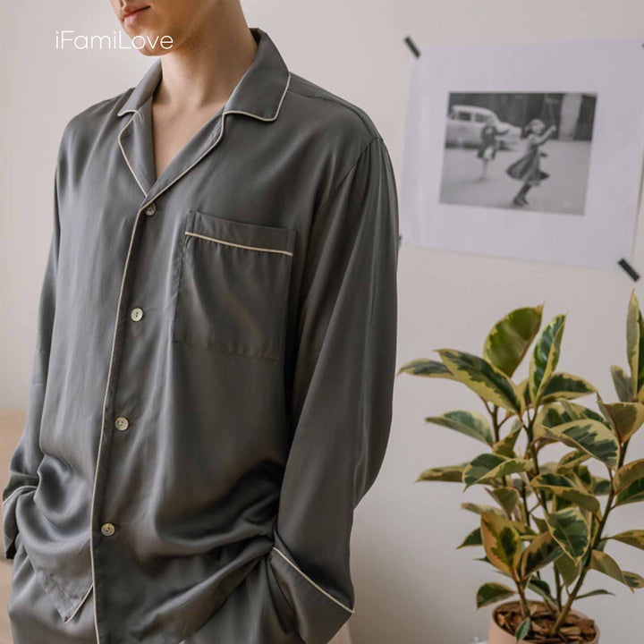 Silky Tencel Mens Pajamas Sets