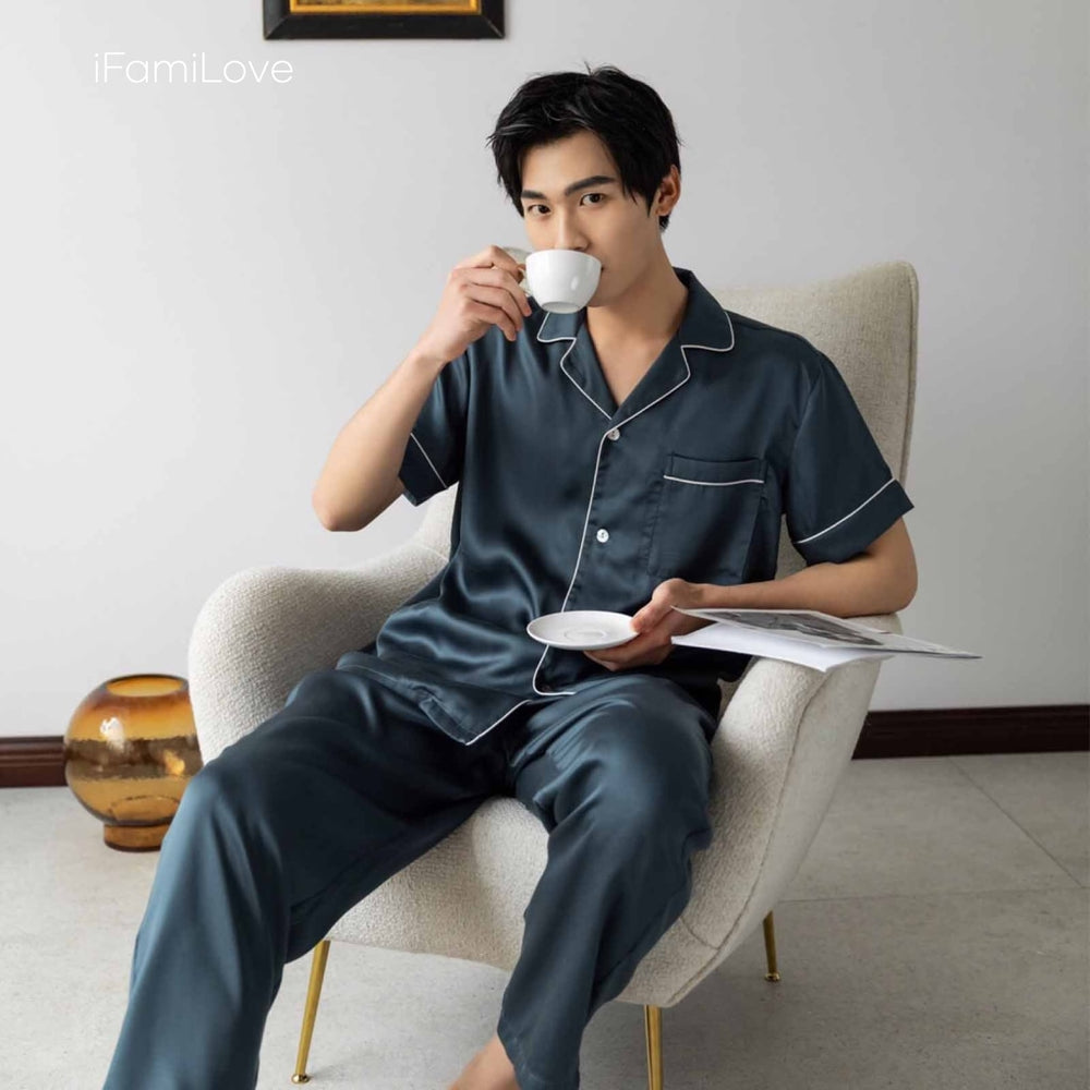 Silky Tencel Mens Pajamas Sets