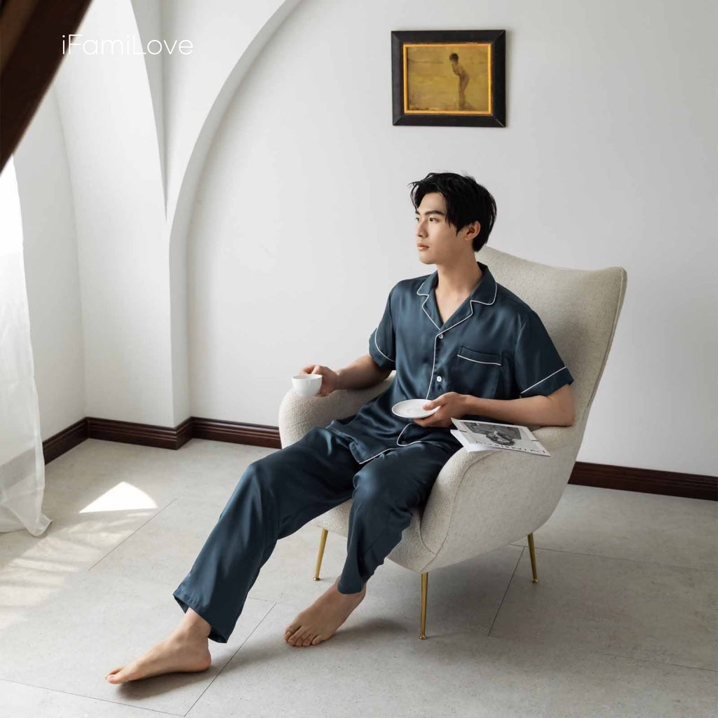 Silky Tencel Mens Pajamas Sets