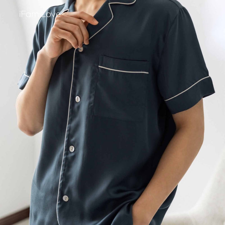 Silky Tencel Mens Pajamas Sets