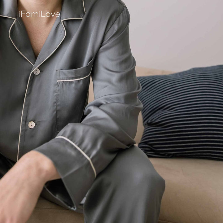 Silky Tencel Mens Pajamas Sets
