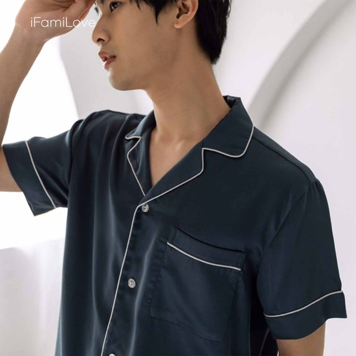 Silky Tencel Mens Pajamas Sets